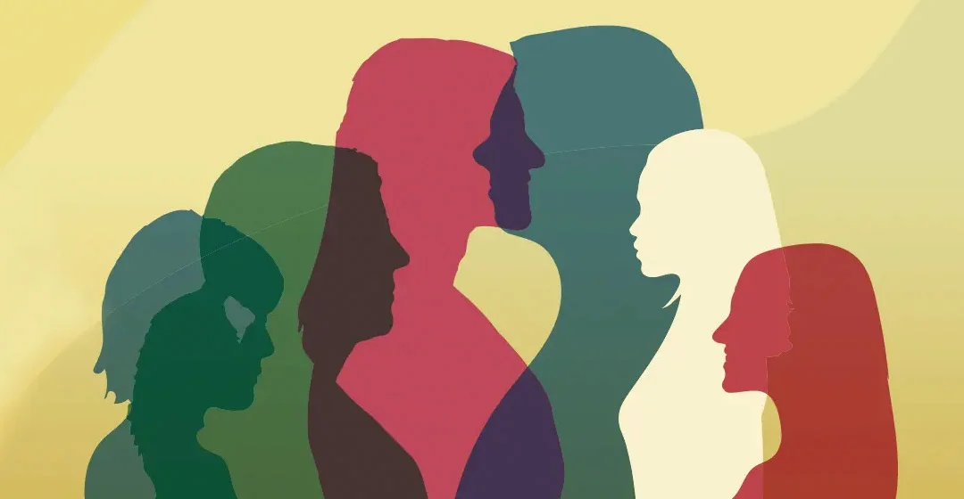 ilustración cabezas de colores