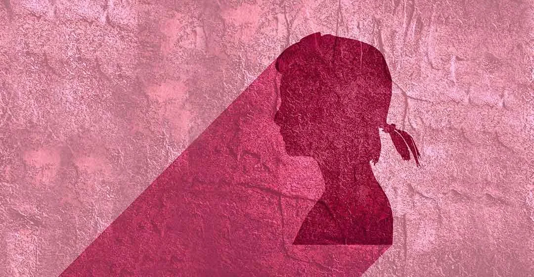 ilustración cabeza mujer rosa