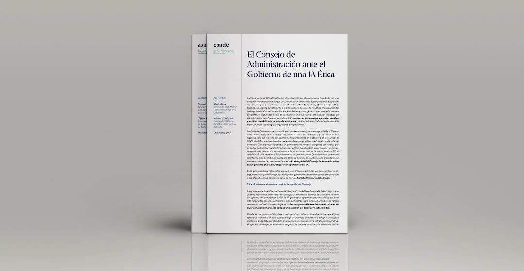 El Consejo de Administración ante el Gobierno de una IA Ética